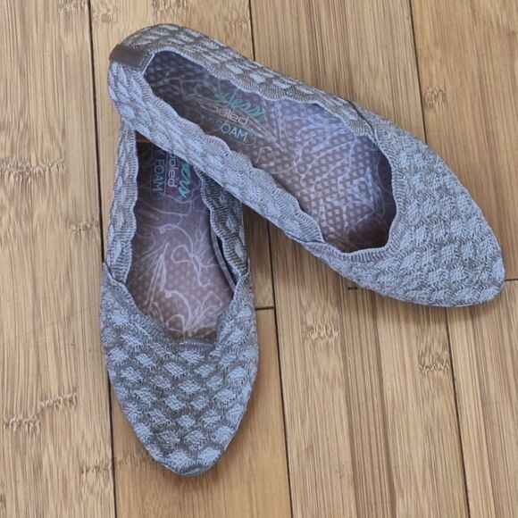 Skechers Women's Cleo Honeycomb Flat Comfortable Slip-On Ballet with Air Taupe 7 - Picture 2 of 15